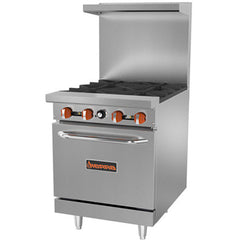 Sierra Range SR-4-24 24" 4 Burner Gas Range w/ Standard Oven, Convertible