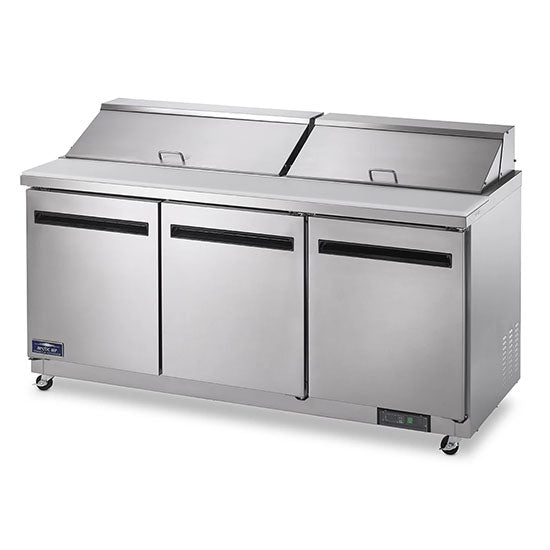 Arctic Air AMT72R THREE DOOR MEGA-TOP SANDWICH/SALAD PREP TABLE – 72″