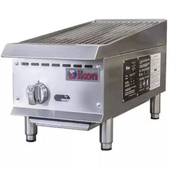 IKON IRB-12 12" Countertop Gas Charbroiler w/ Cast Iron Grates, Natural Gas/Liquid Propane