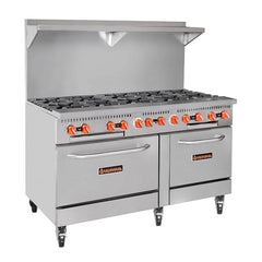 Sierra Range SR-10-60 60" 10 Burner Gas Range w/ (1) Standard & (1) Space Saver Oven, Convertible