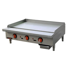 Sierra Range SRTG-36 36" Gas Griddle w/ Thermostatic Controls - 1" Steel Plate, Convertible